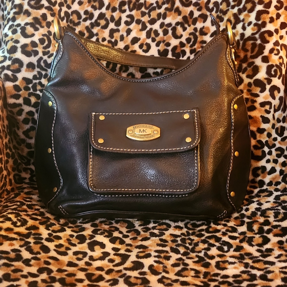 Michael Kors Vintage Leather Shoulder Hobo Bag